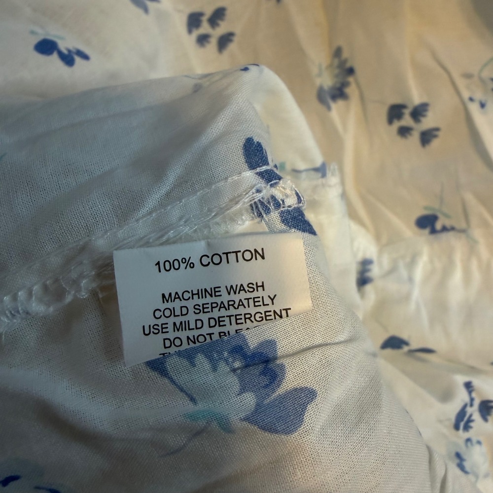 Simply Southern Floral Sweetheart Mini Dress White Blue Cotton Large NWT fairy - Picture 4 of 4